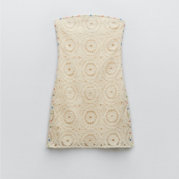 NWT zara crochet strapless dress - Picture 4 of 6